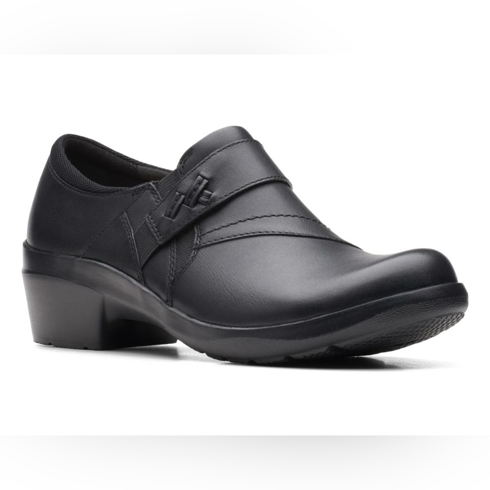 Clarks Black Slip-On Clogs